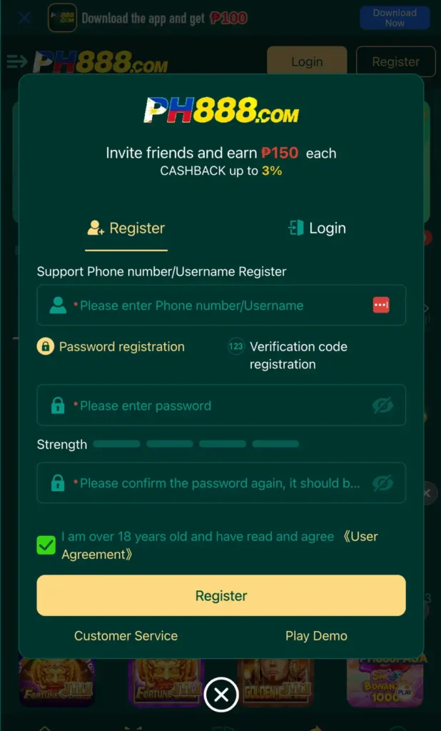 ph888 login and register